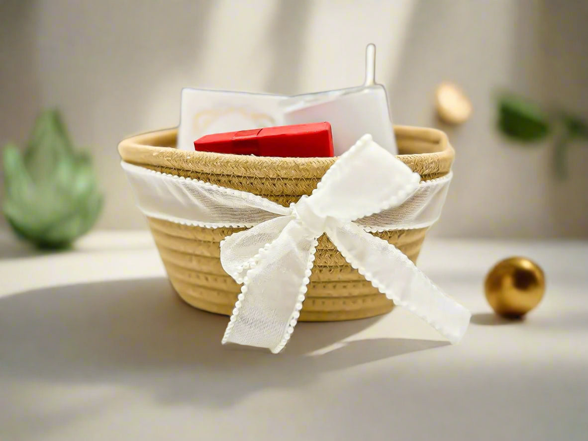 Buy Rope Basket Hamper – Eye Lens Set, Manifestation Book & Stainless Steel Sipper with Straw by SPARSH