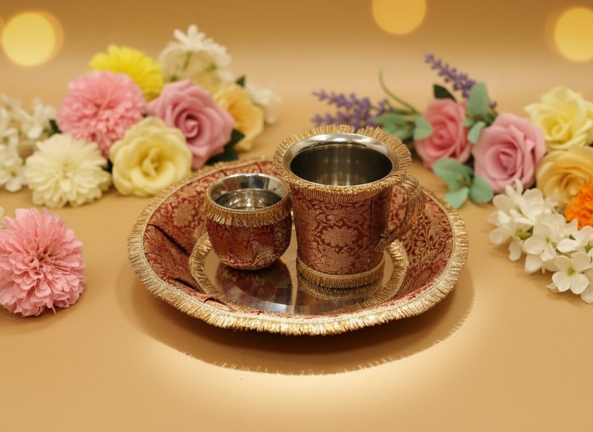 Traditional Red Puja Set