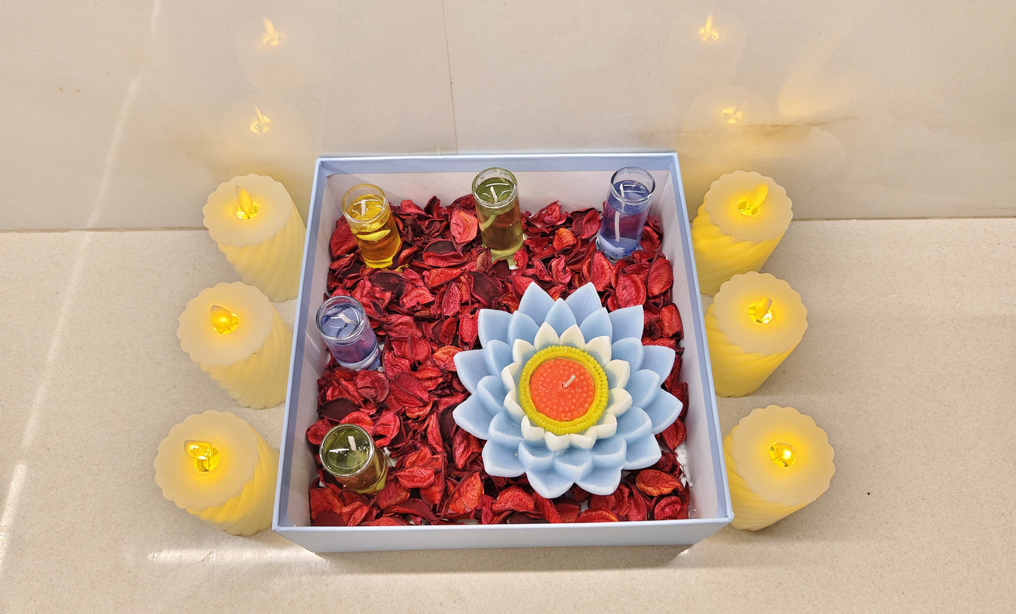 Blue Candle Box Diwali Hamper