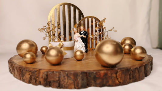 Buy Fairy Tale Ring Platter – Wooden & Marble Engagement Ring Tray with Golden Detailing - SPARSH